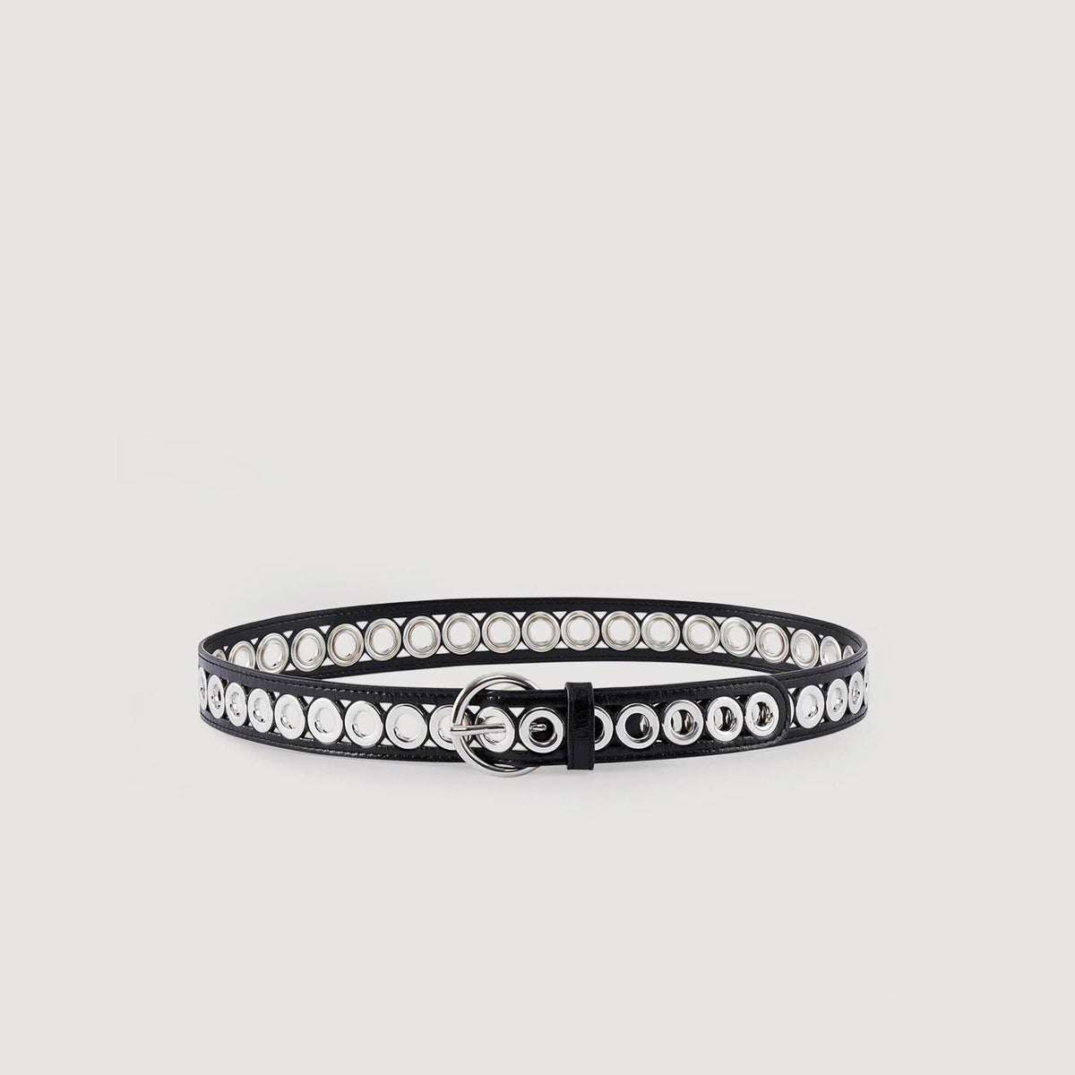 Sandro Belt with round buckle and eyelets
