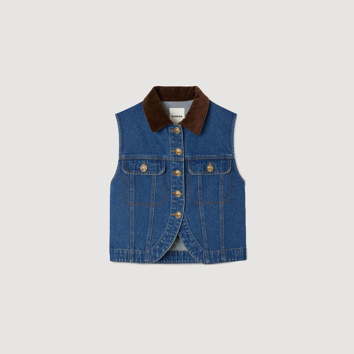 Sandro Sleeveless denim jacket