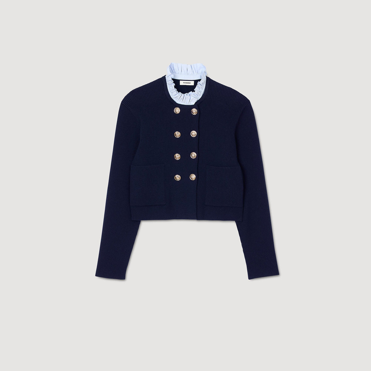 Sandro Cardigan with removable ruffled collar