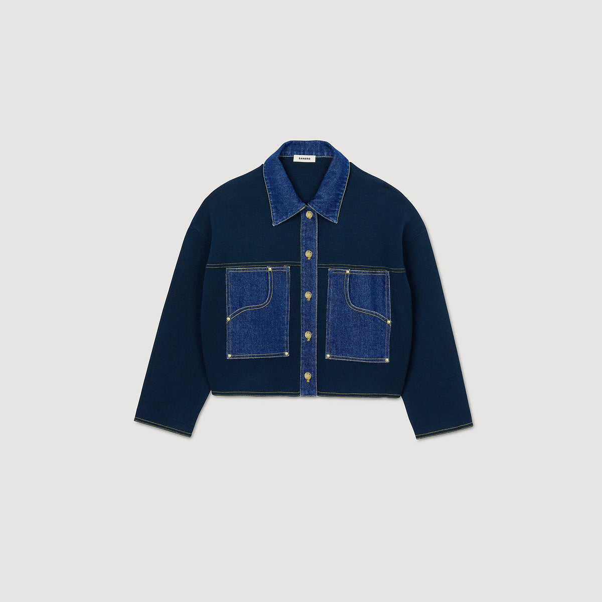 Sandro Denim detail cardigan