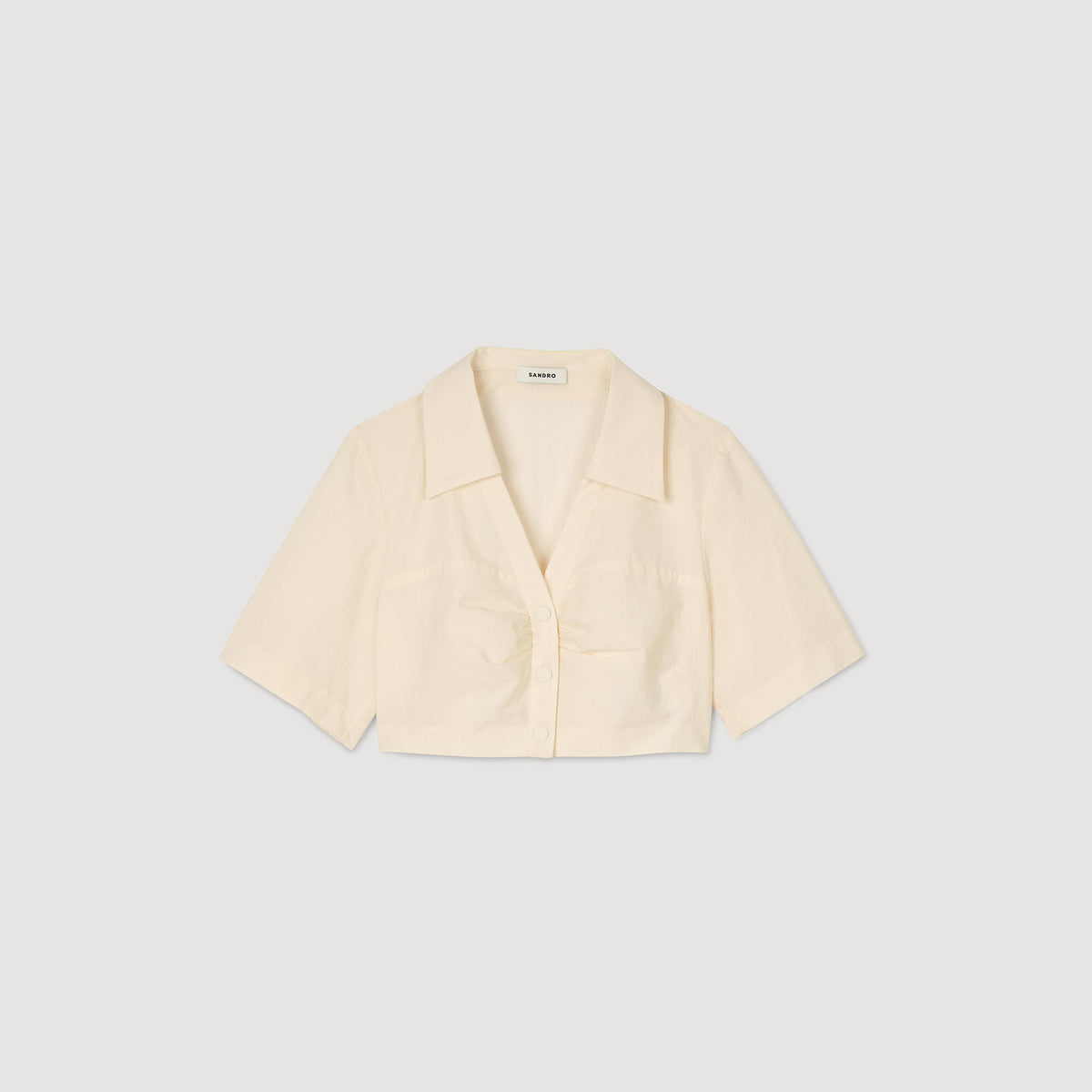 Sandro Cropped gathered shirt
