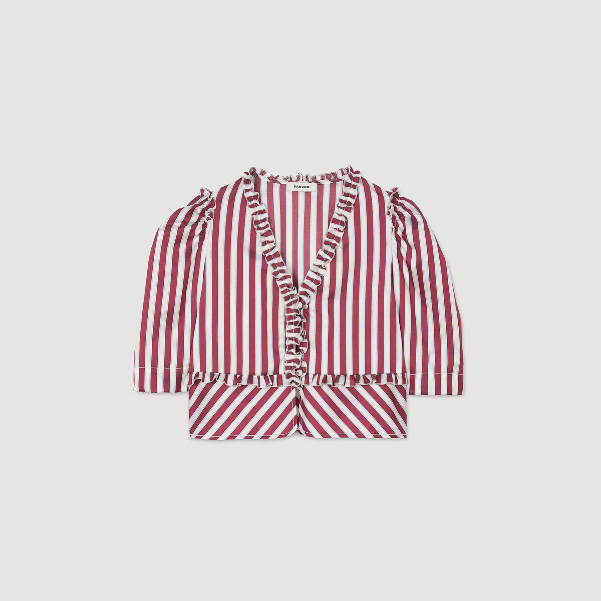 Sandro Ruffled striped shirt