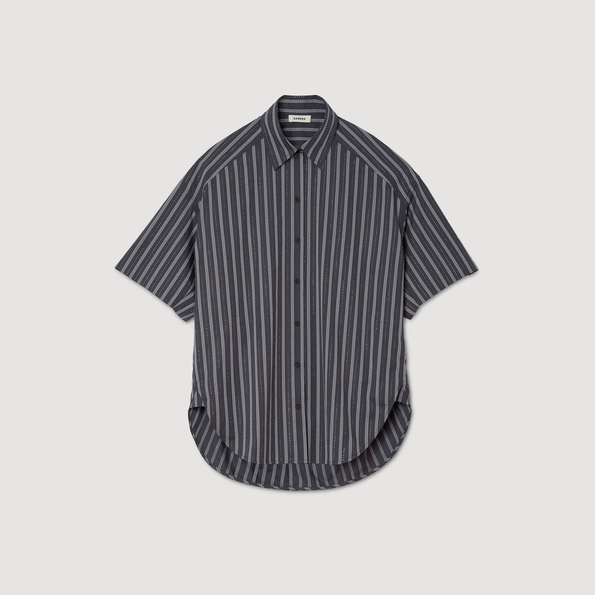 Sandro Oversized striped rhinestone shirt