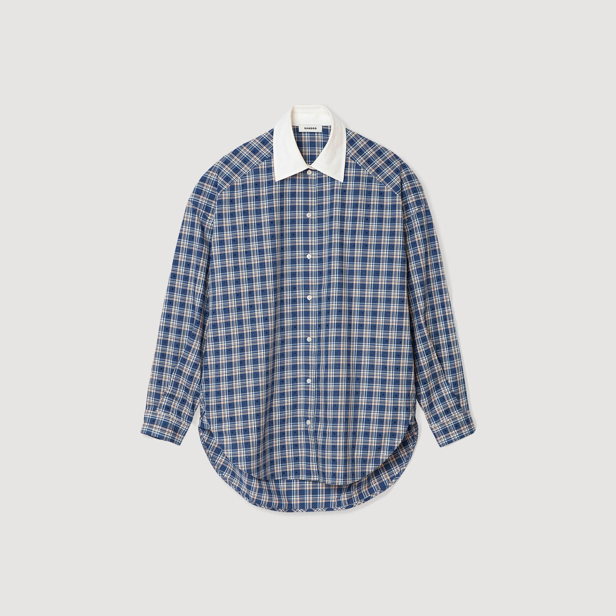 Sandro Rhinestone checkered shirt