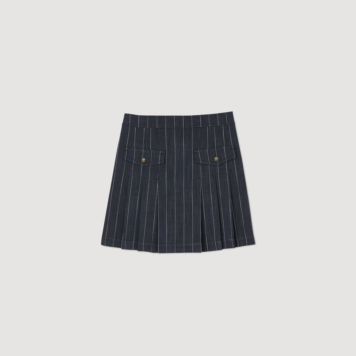 Sandro Mini striped pleated skirt