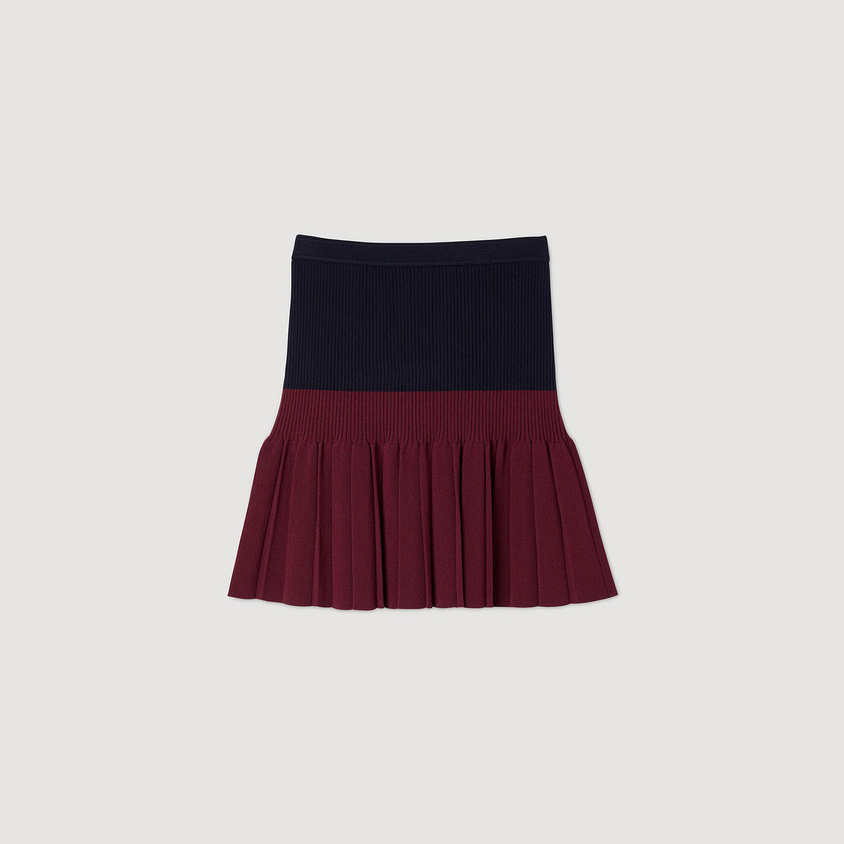 Sandro Mini two-tone pleated skirt
