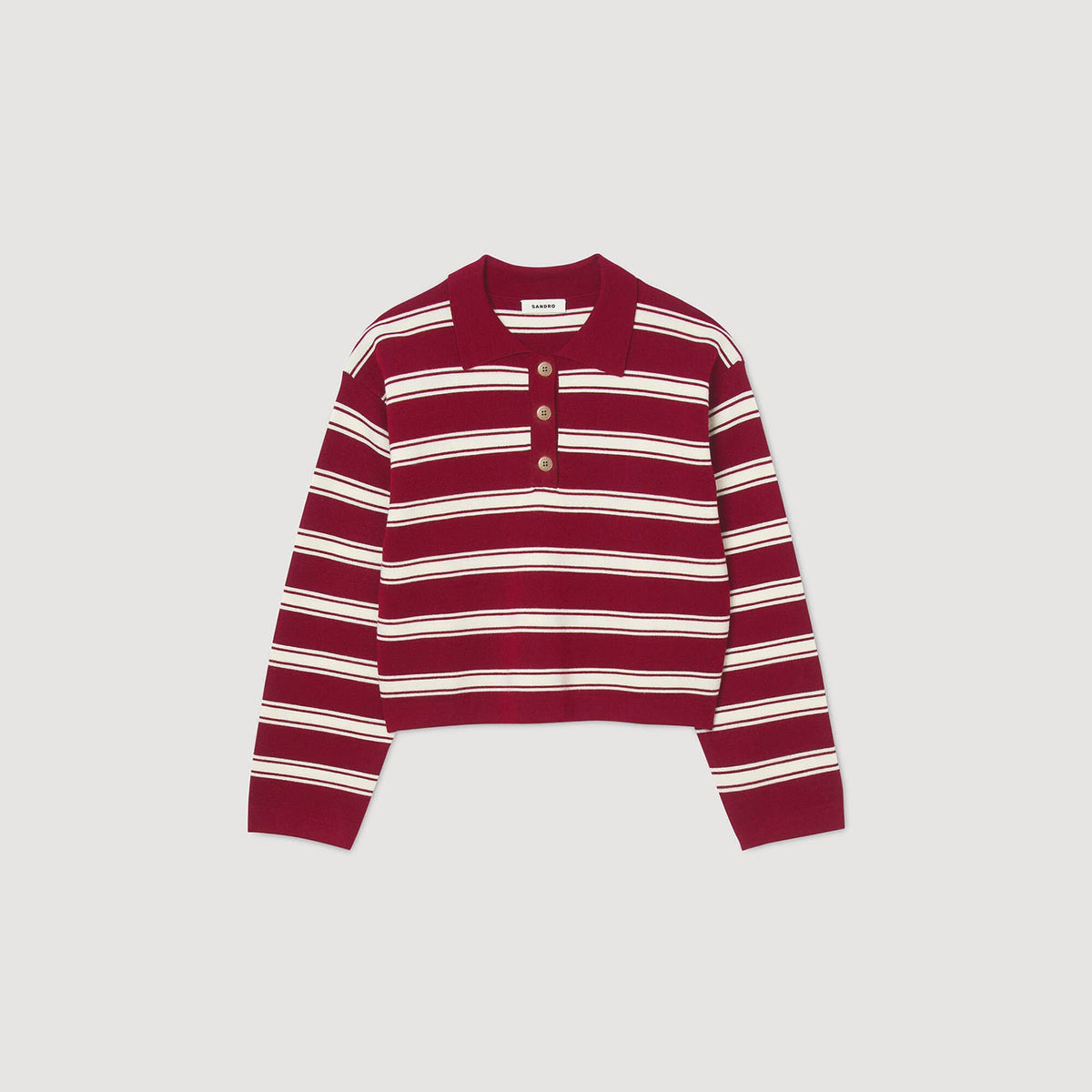 Sandro Striped polo sweater