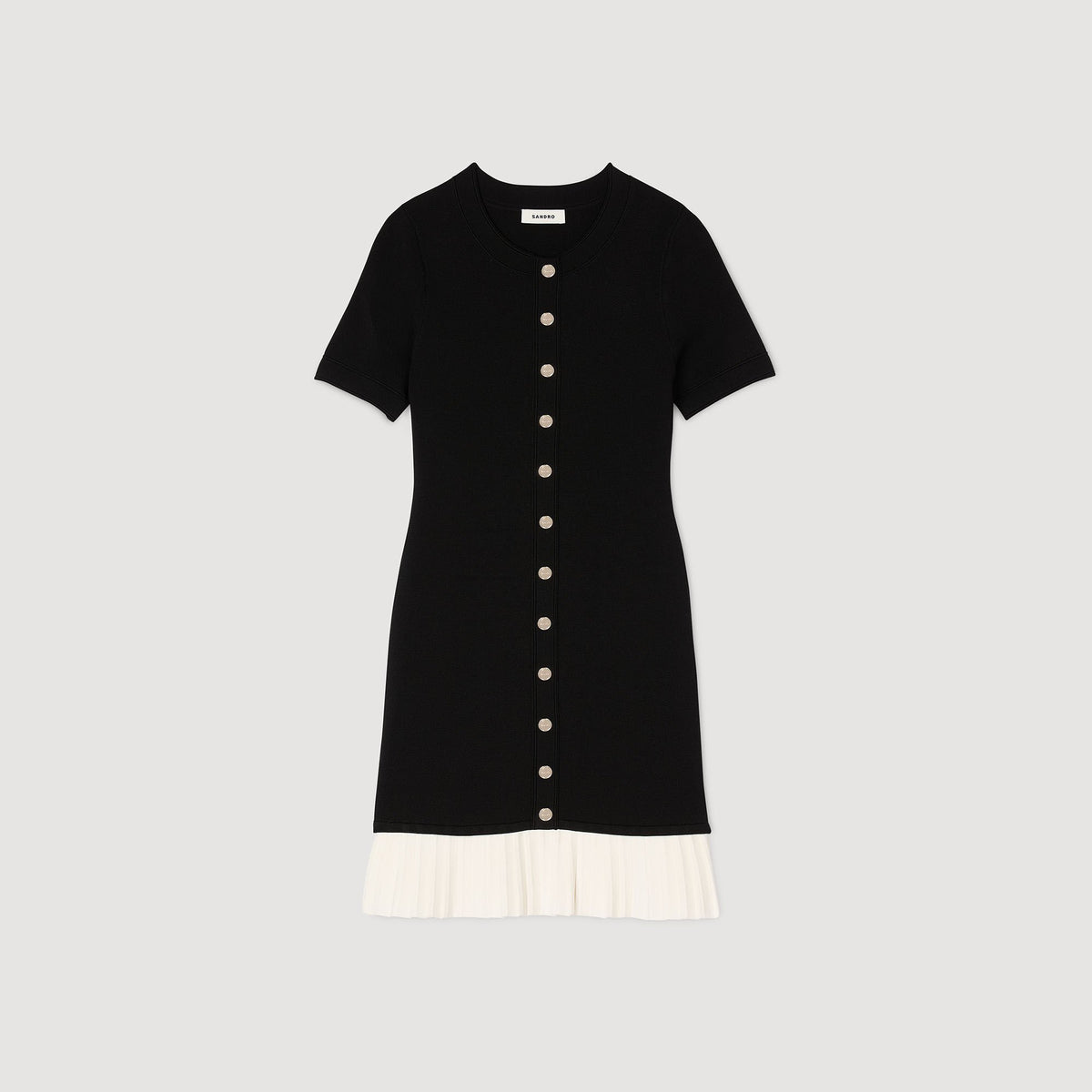 Sandro Mini knit dress with ruffle