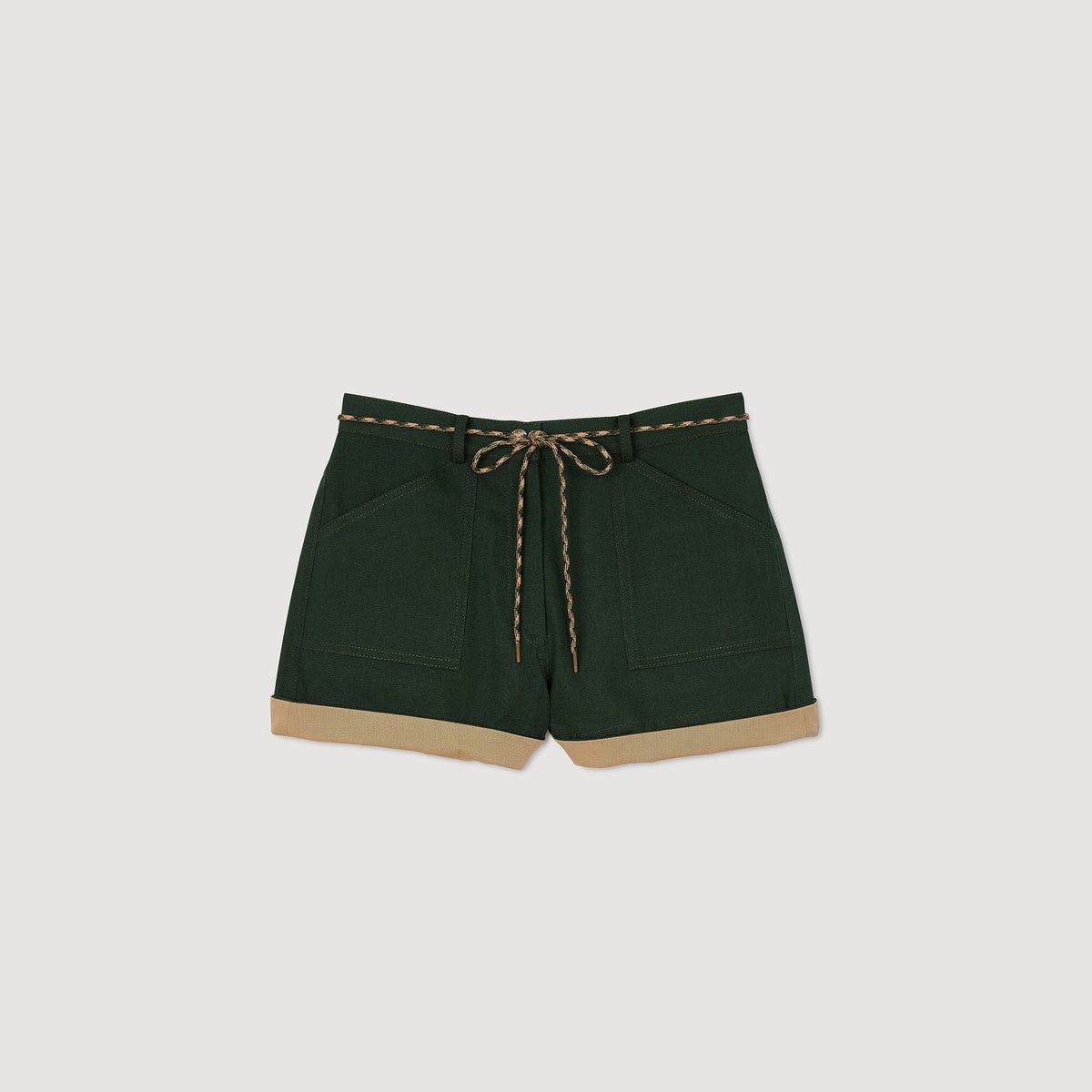 Sandro Two-tone drawstring waist shorts