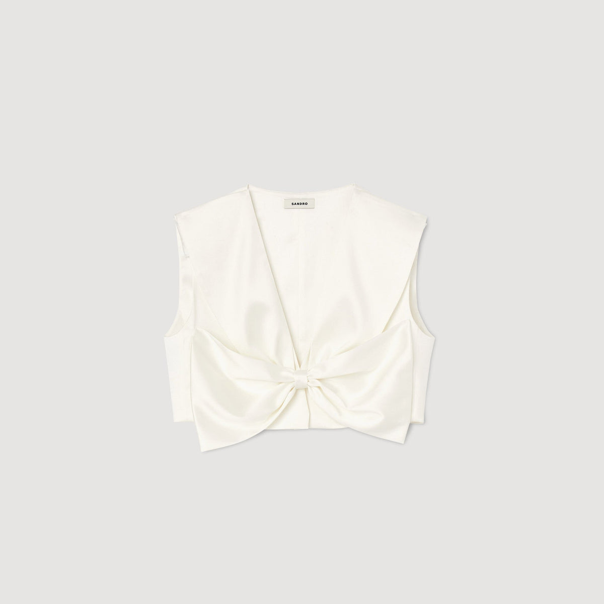 Sandro Satin-effect crop top