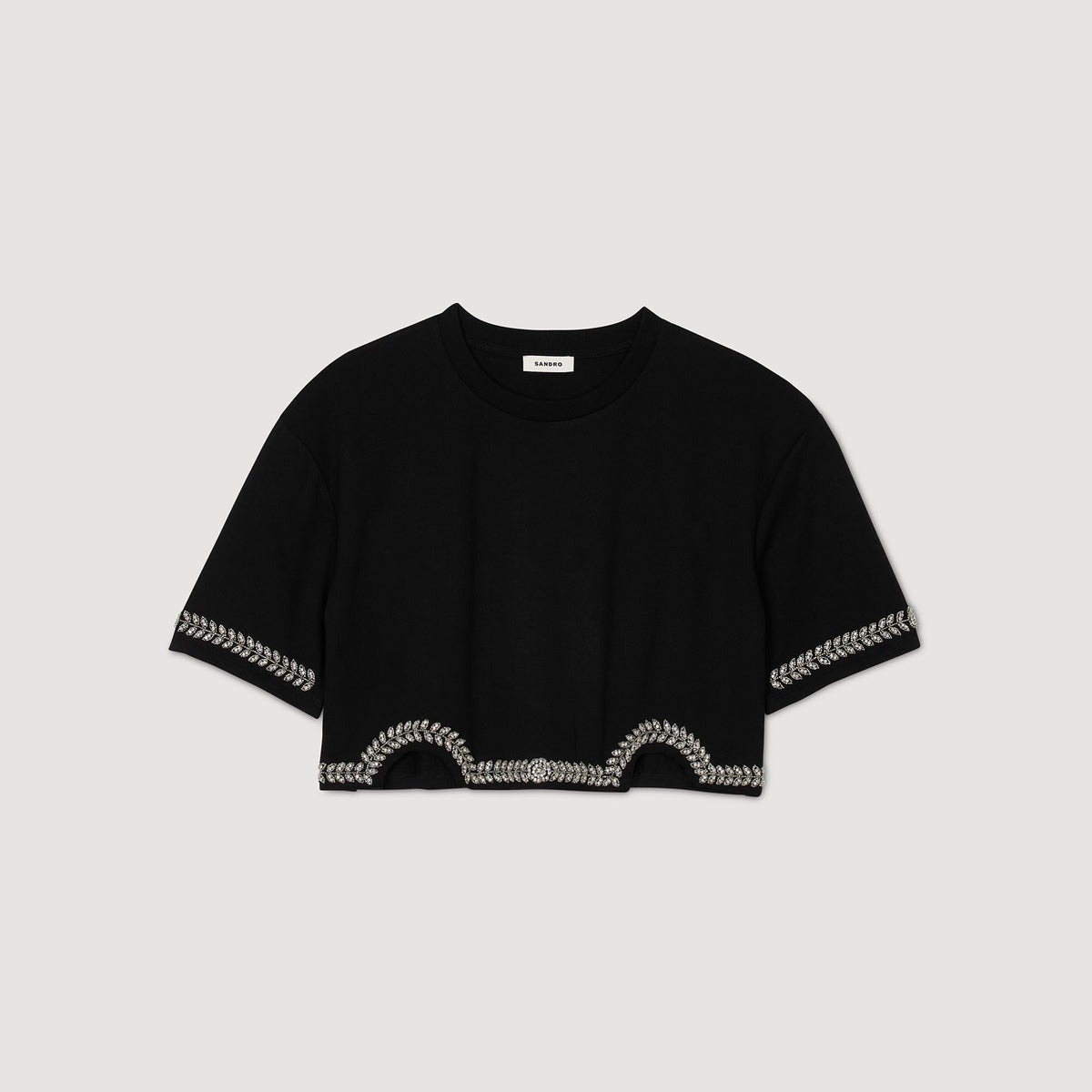 Sandro Rhinestone cropped T-shirt