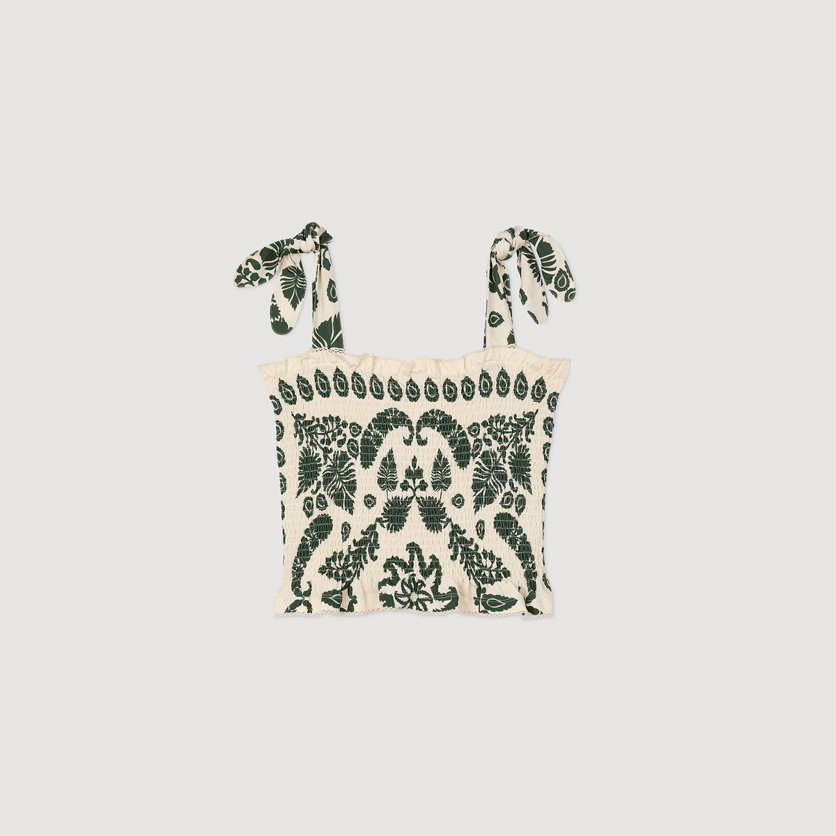 Sandro Floral motif smocked top