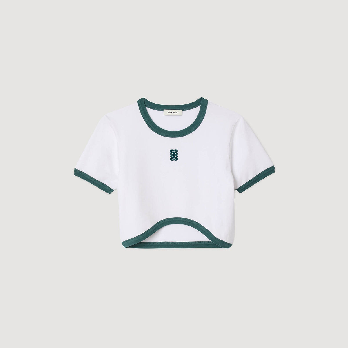 Sandro Two-tone cropped T-shirt