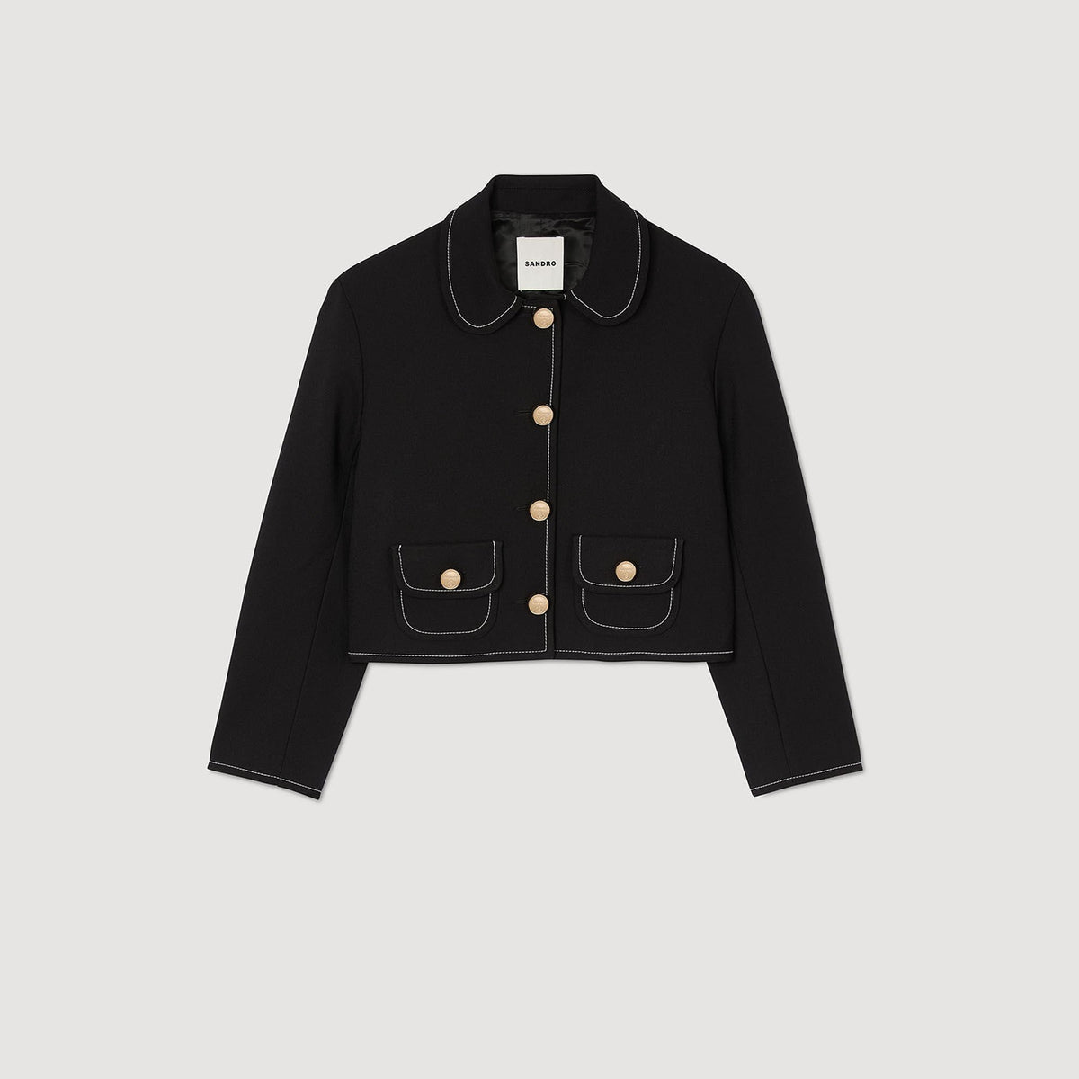 Sandro Peter Pan collar cropped jacket