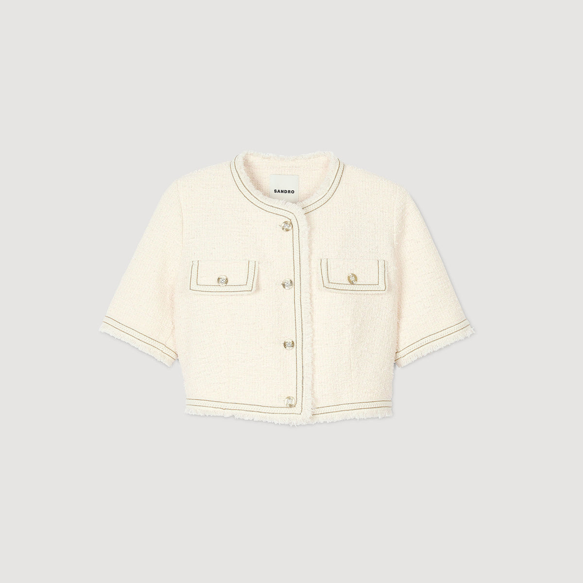 Sandro Short-sleeved tweed jacket