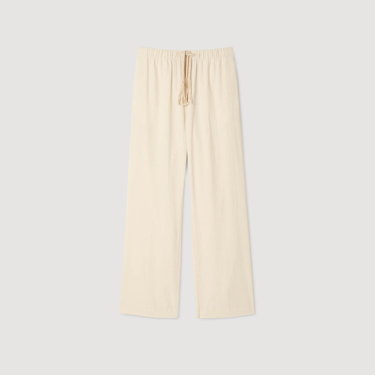 Sandro Wide-leg elasticated cotton trousers