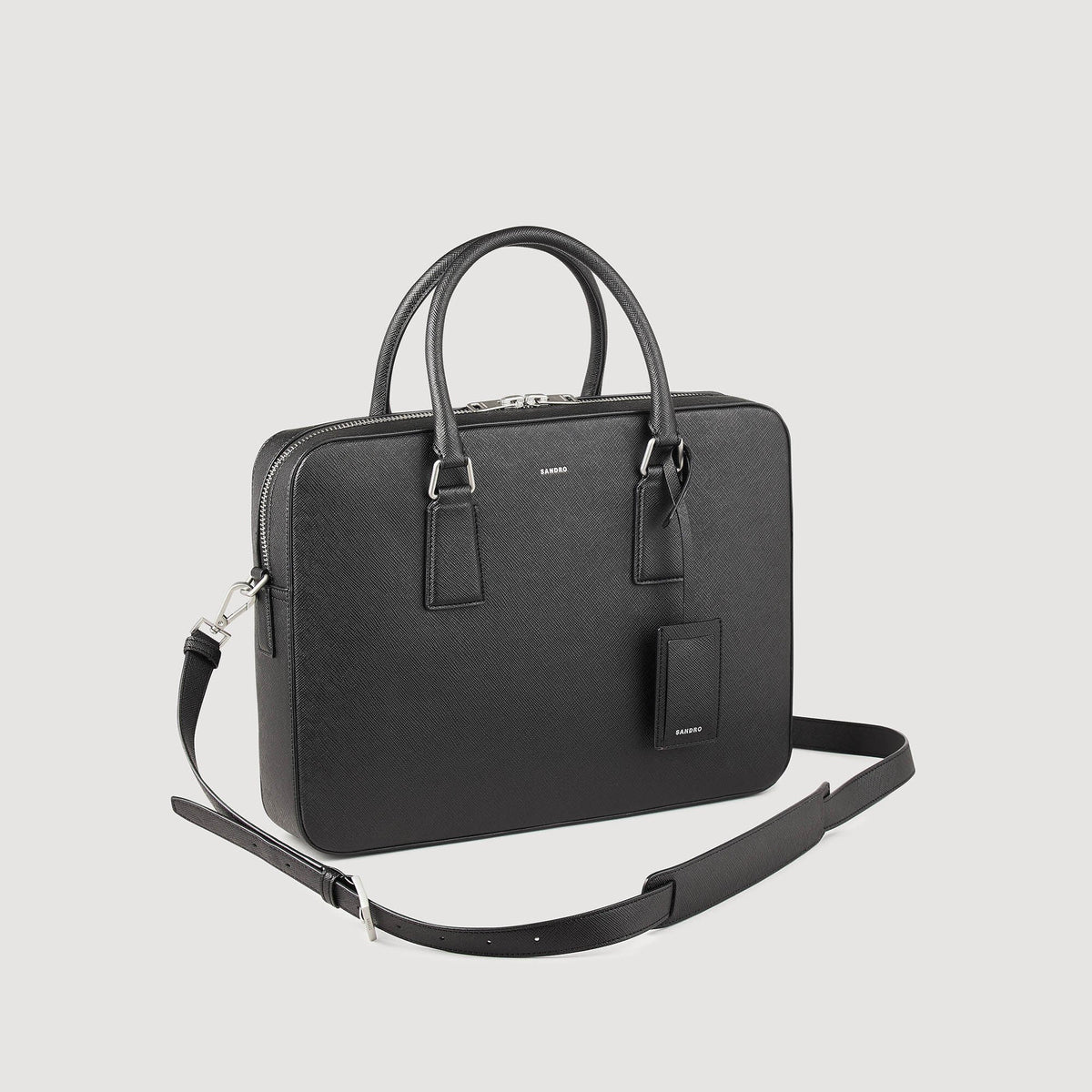 Sandro Reconstituted leather briefcase
