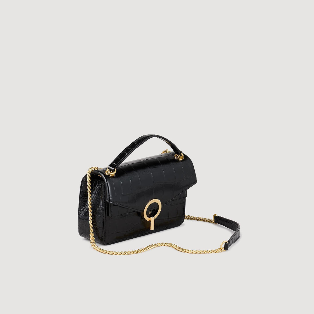 Sandro Mock croc leather Yza bag