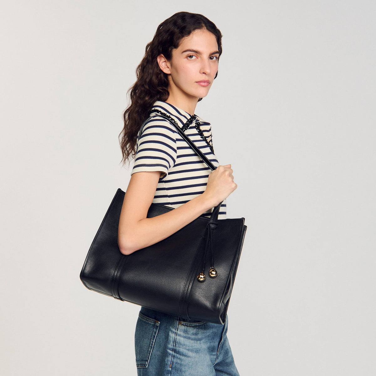 Sandro Soft leather tote bag