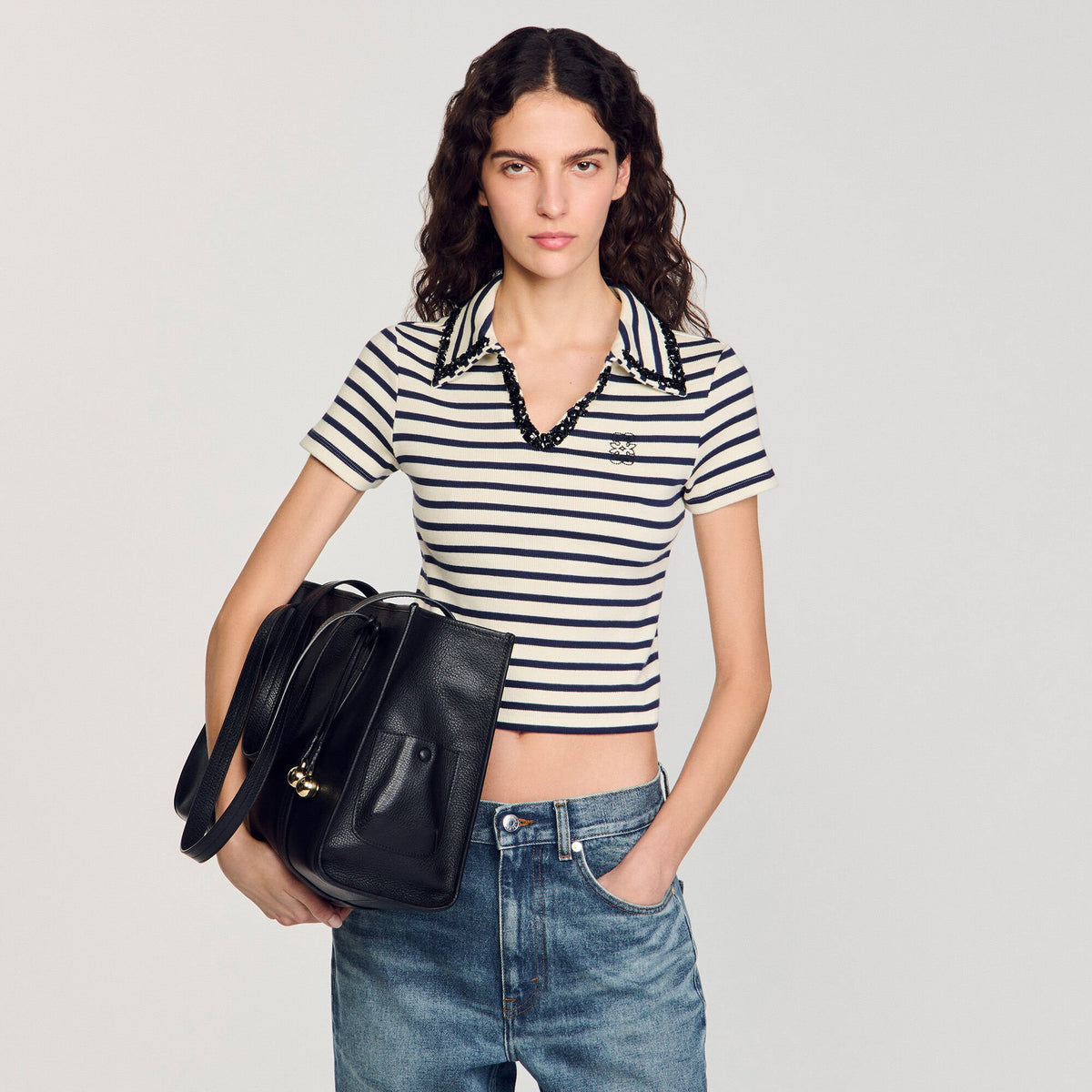 Sandro Soft leather tote bag
