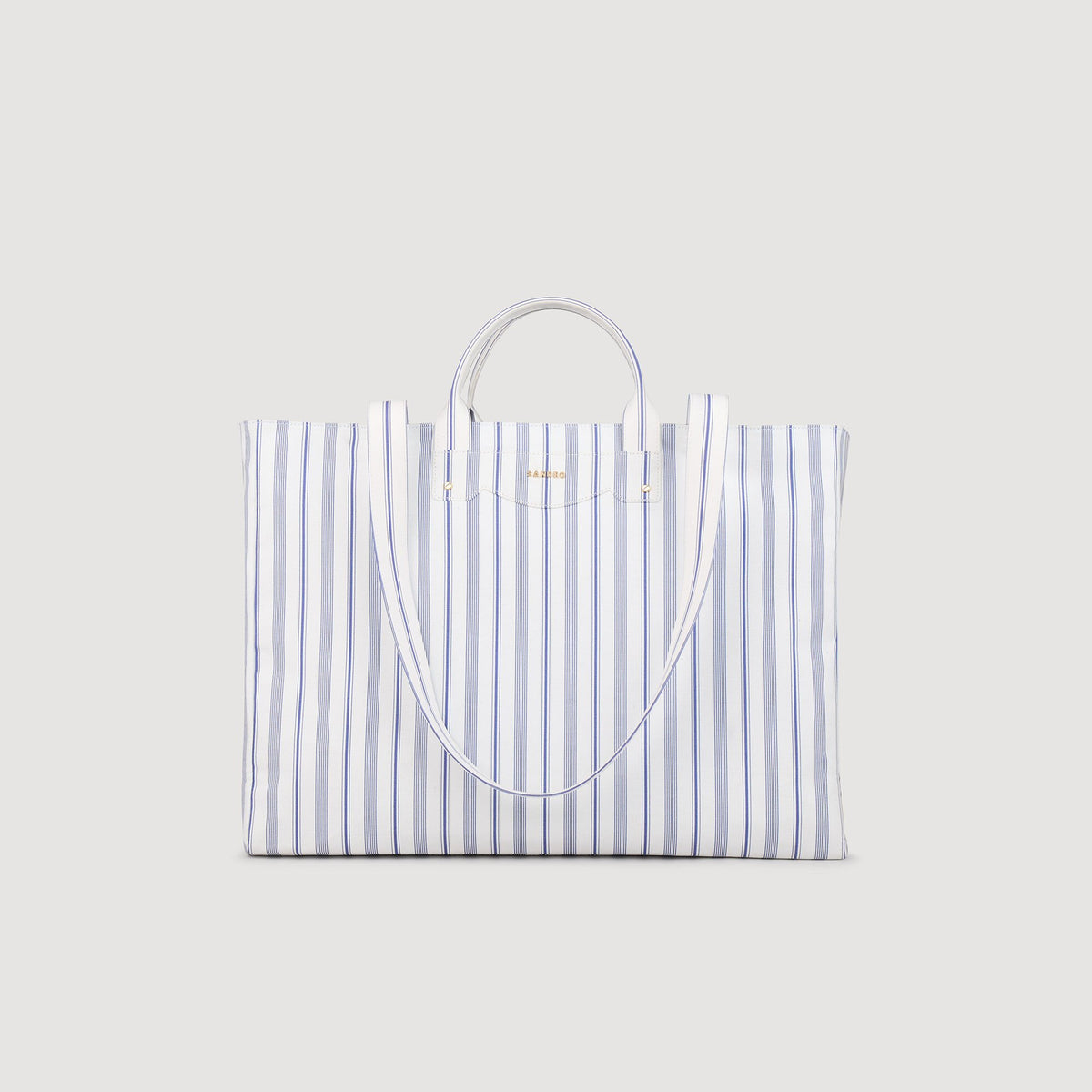 Sandro Striped canvas tote bag
