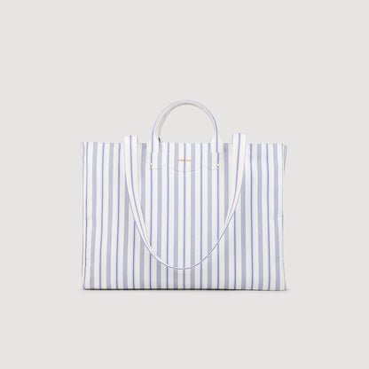 Sandro Striped canvas tote bag
