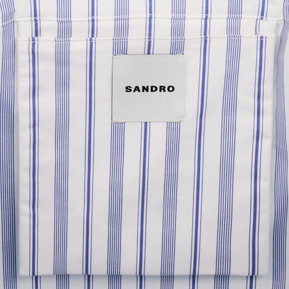 Sandro Striped canvas tote bag