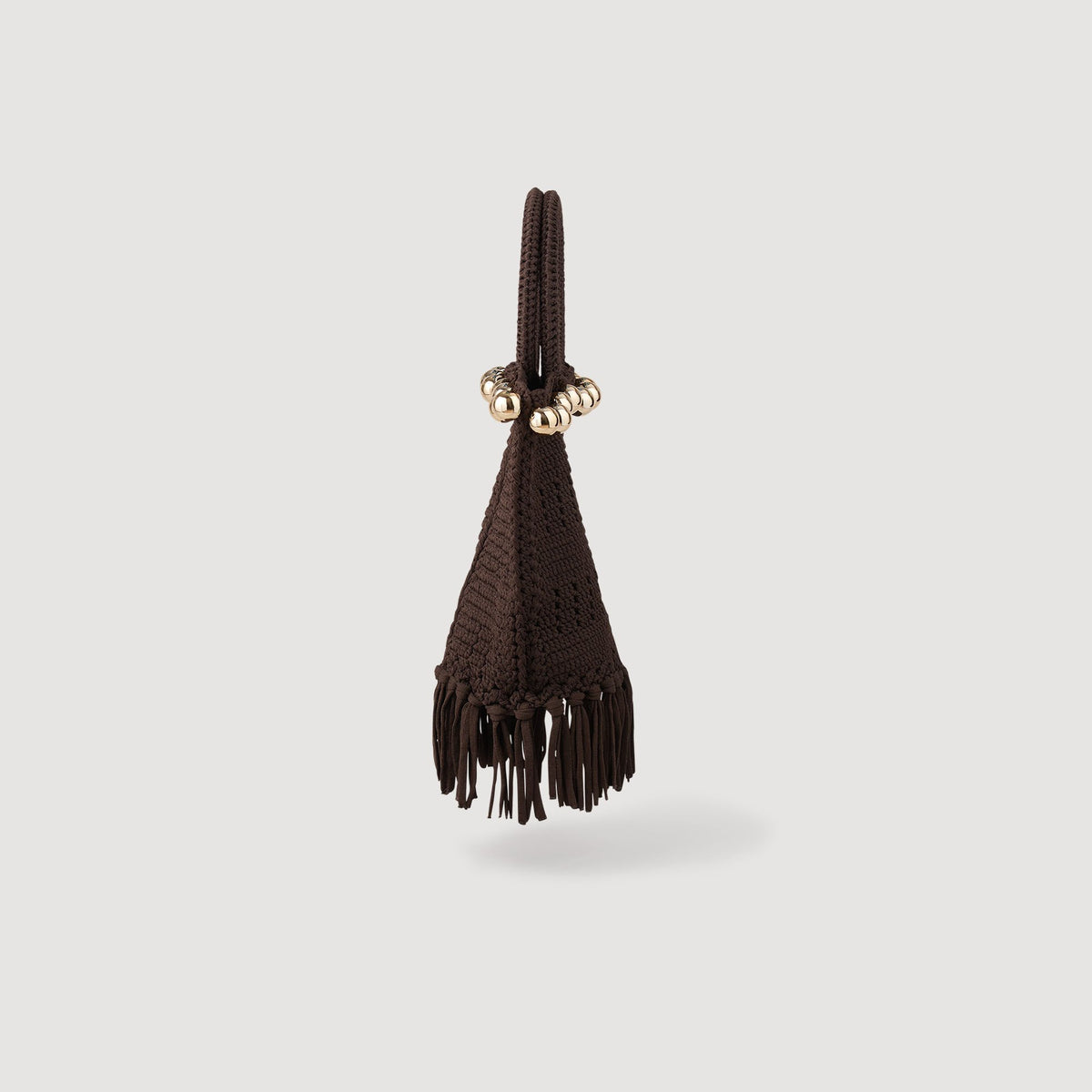 Sandro Small beaded fringed crochet bag
