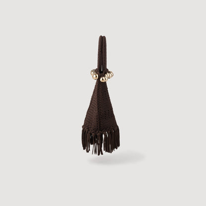 Sandro Small beaded fringed crochet bag