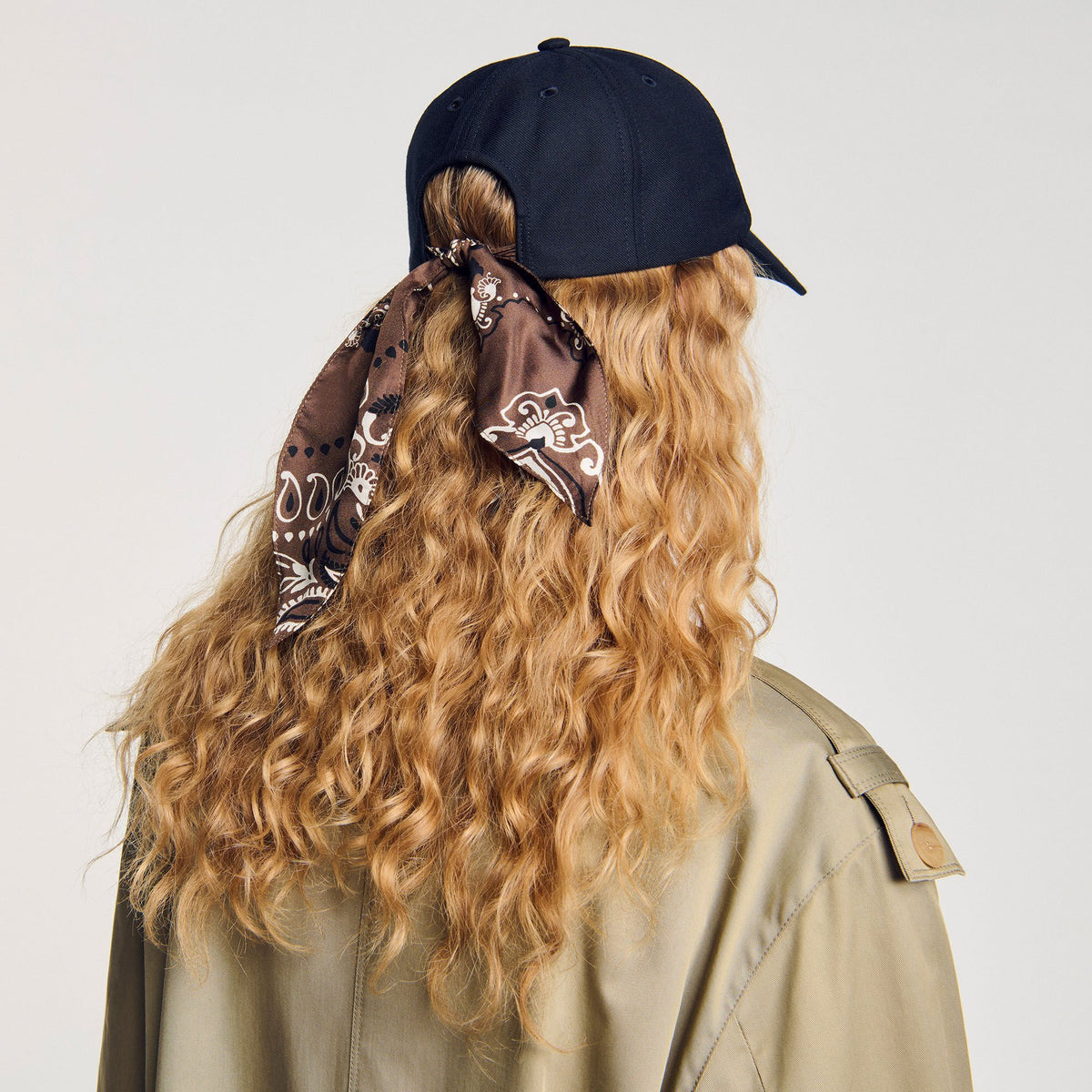 Sandro Cap with tied scarf