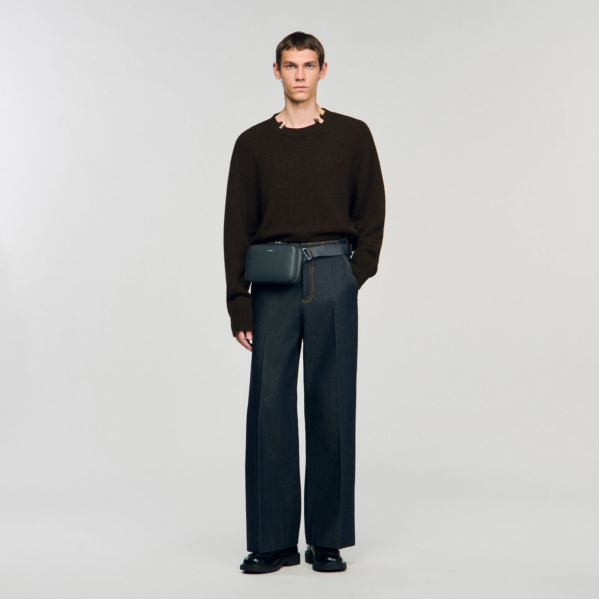 Sandro Small reconstitued leather bag