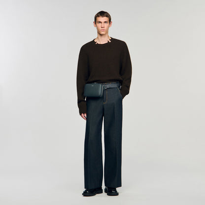 Sandro Small reconstitued leather bag