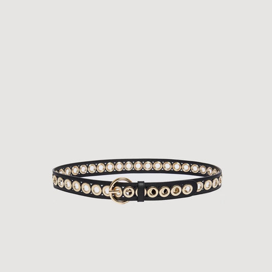 Sandro Belt with round buckle and eyelets