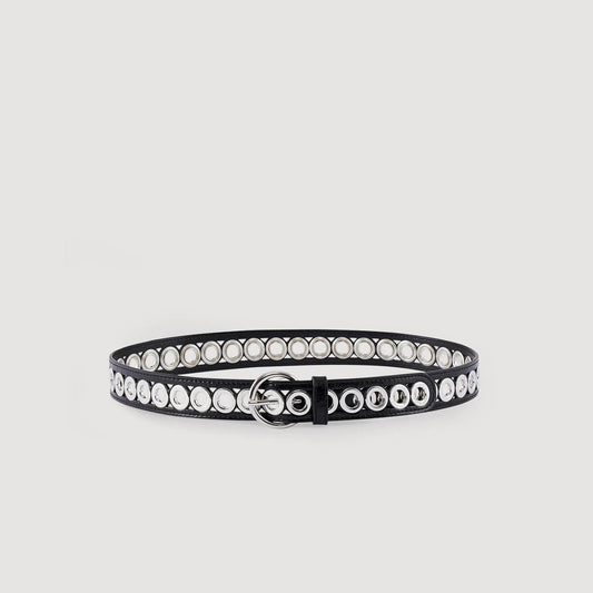 Sandro Belt with round buckle and eyelets