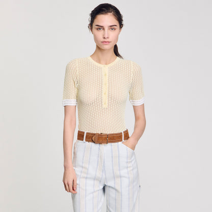 Sandro Wide leather belt