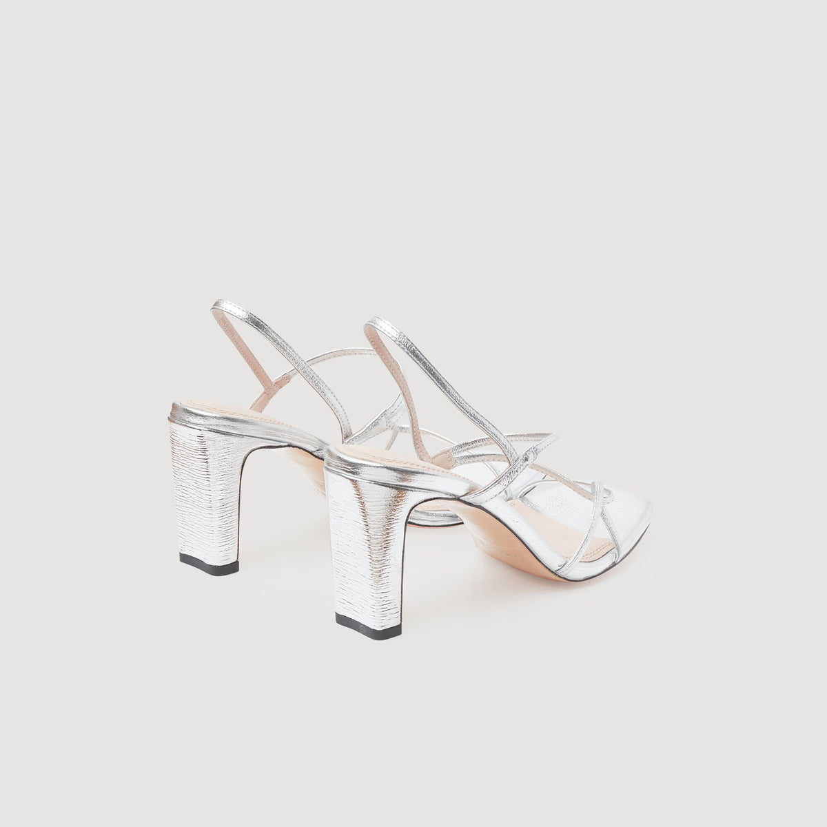 Sandro Metallic leather sandals
