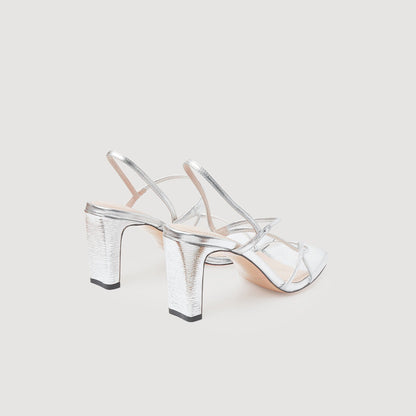 Sandro Metallic leather sandals