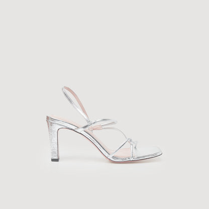 Sandro Metallic leather sandals