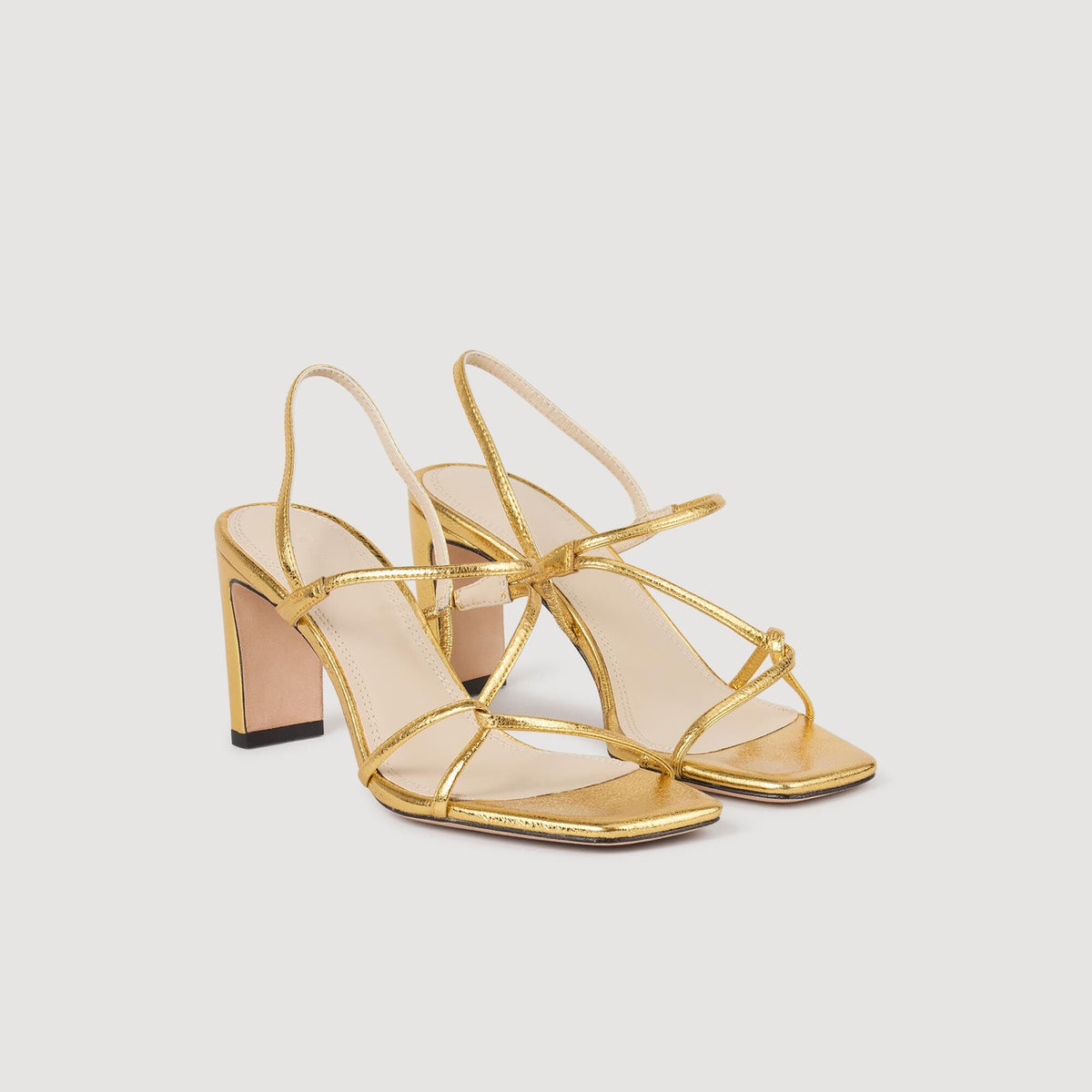 Sandro Embossed leather sandals