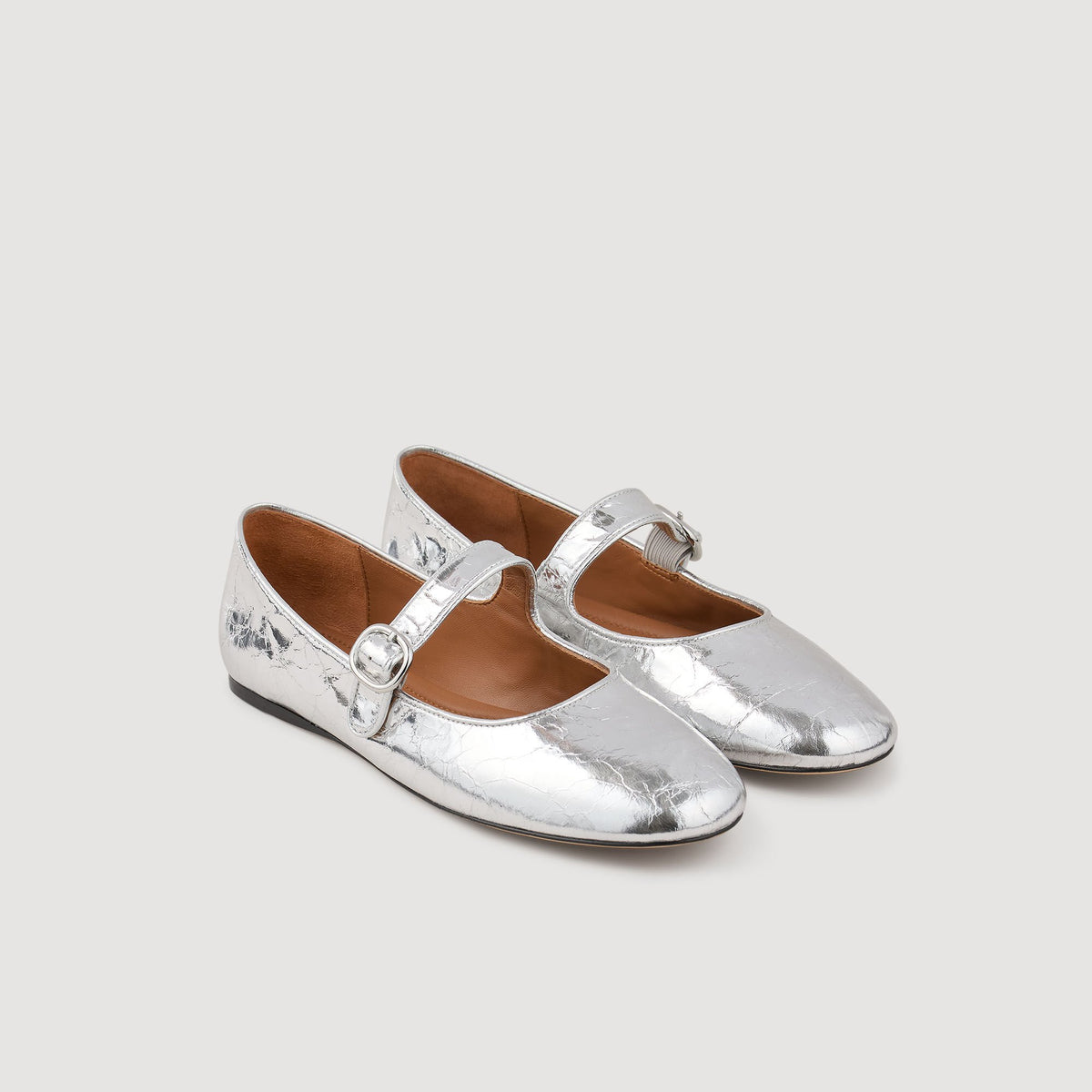 Sandro Shiny leather ballet flats