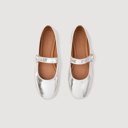 Sandro Shiny leather ballet flats