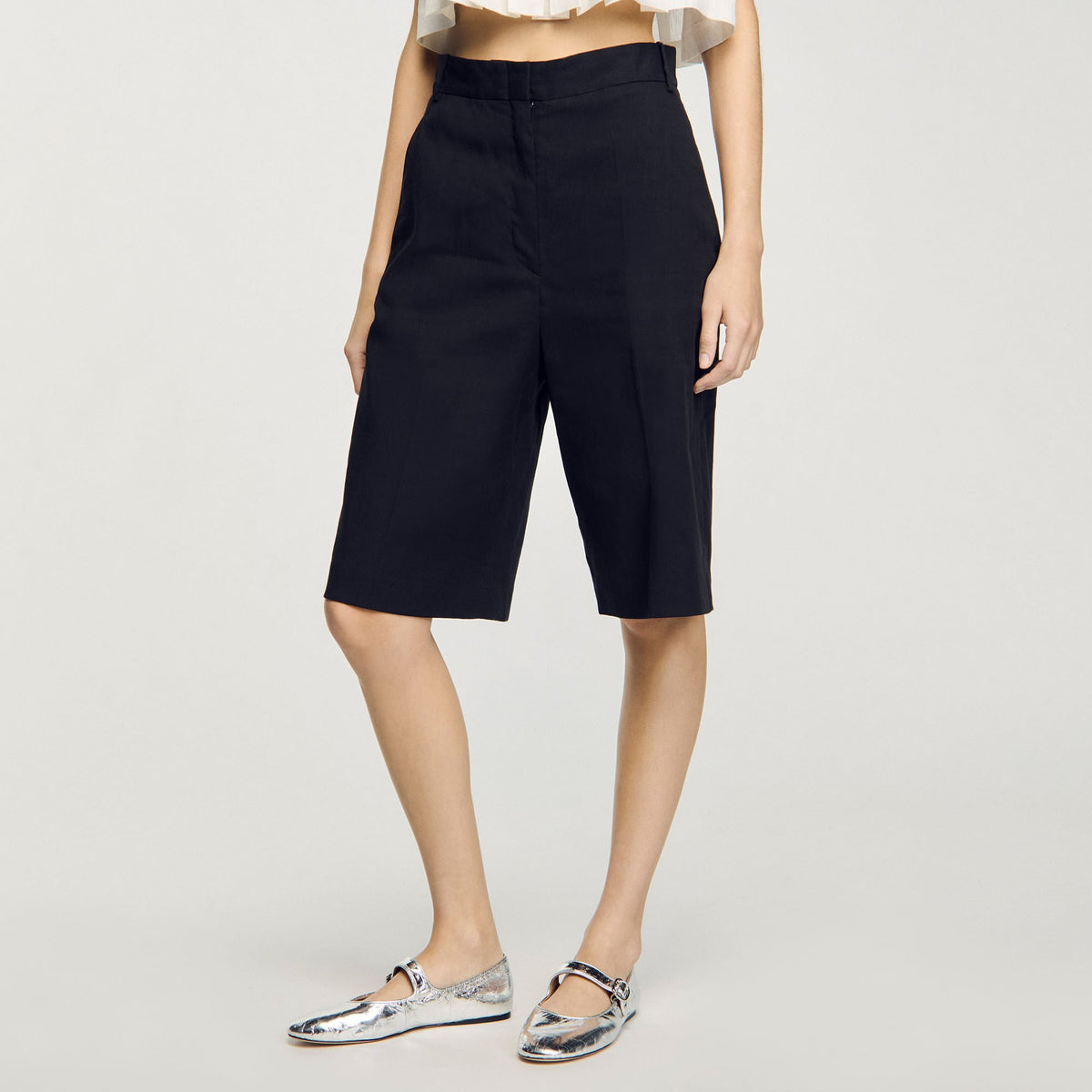 Sandro Shiny leather ballet flats