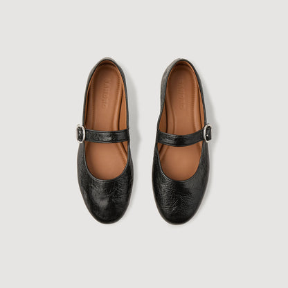 Sandro Shiny leather ballet flats