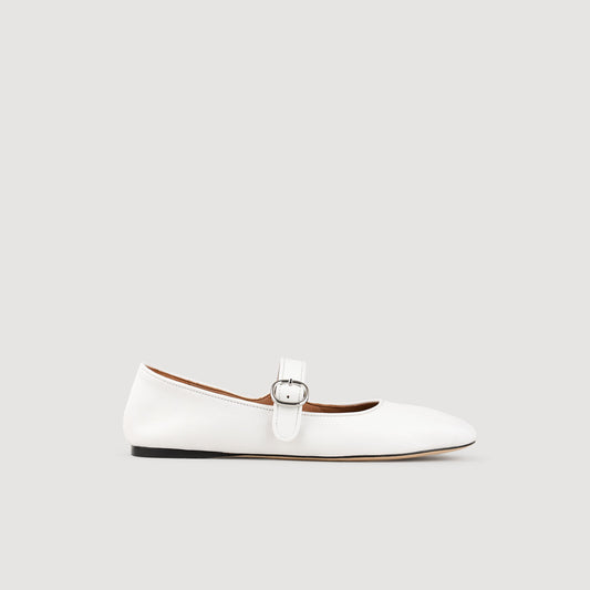 Sandro Shiny leather ballet flats