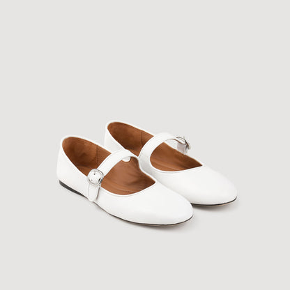 Sandro Shiny leather ballet flats