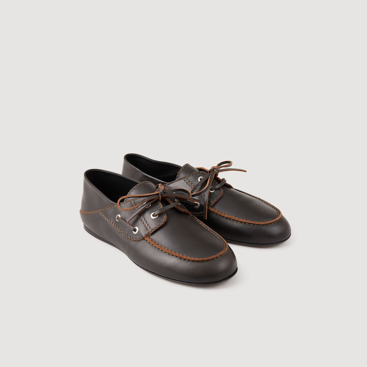 Sandro Leather boat shoe loafers