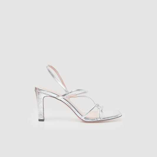 Sandro Leather sandals with a wide heel
