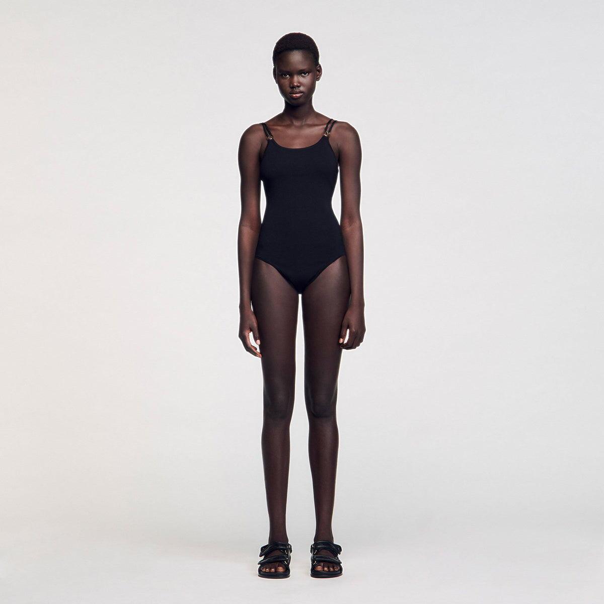 Sandro Jewelery detail knit leotard