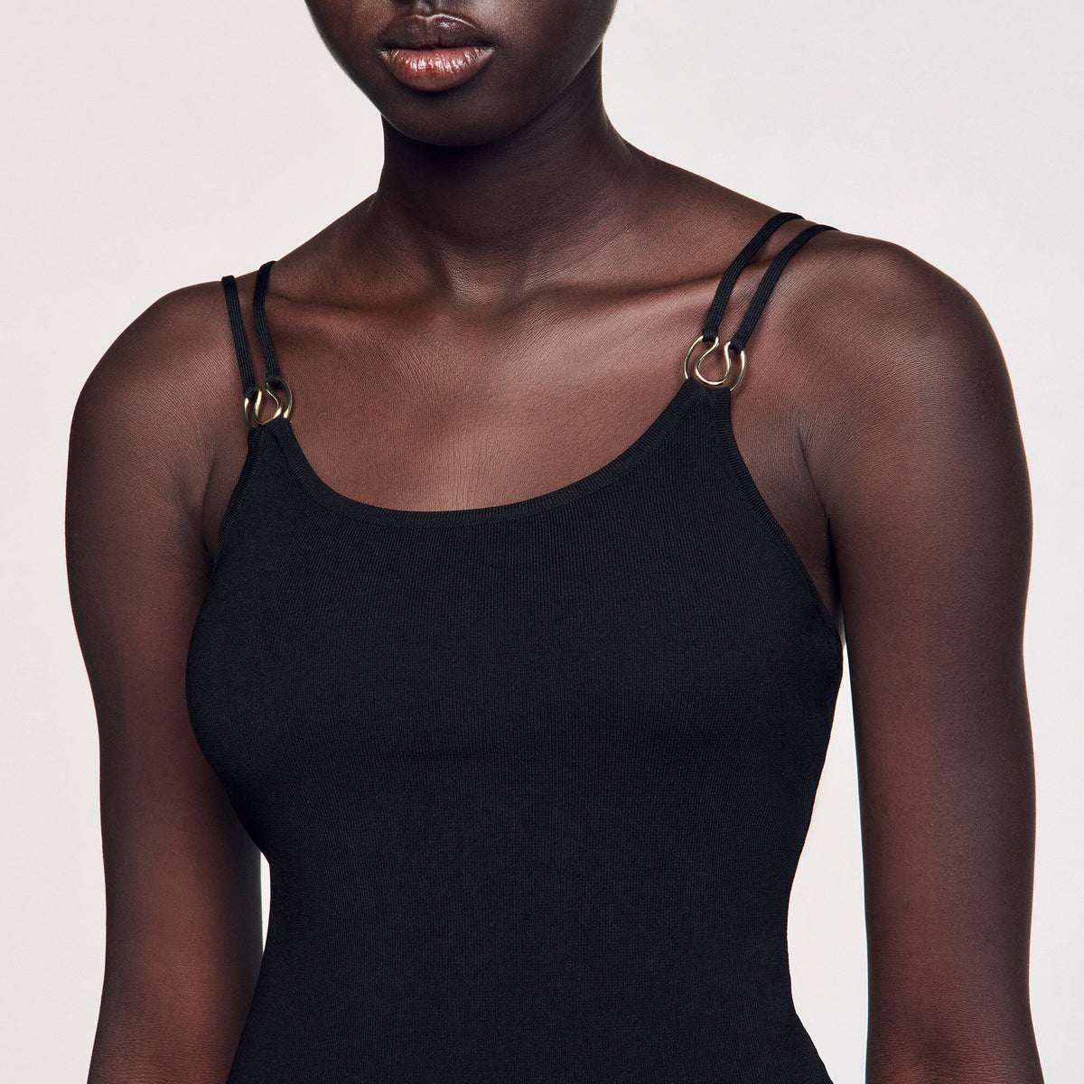 Sandro Jewelery detail knit leotard