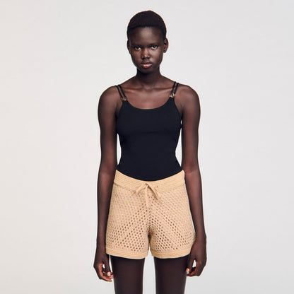 Sandro Jewelery detail knit leotard